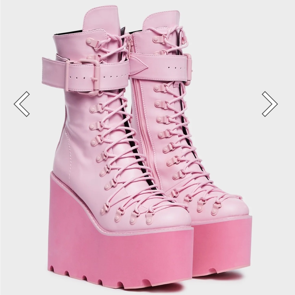 DOLLS KILL BUBBLEGUM TRAITOR BOOTS